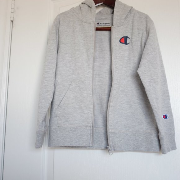 COPY - Champion boy grey logo zipper hoodie - Picture 5 of 7